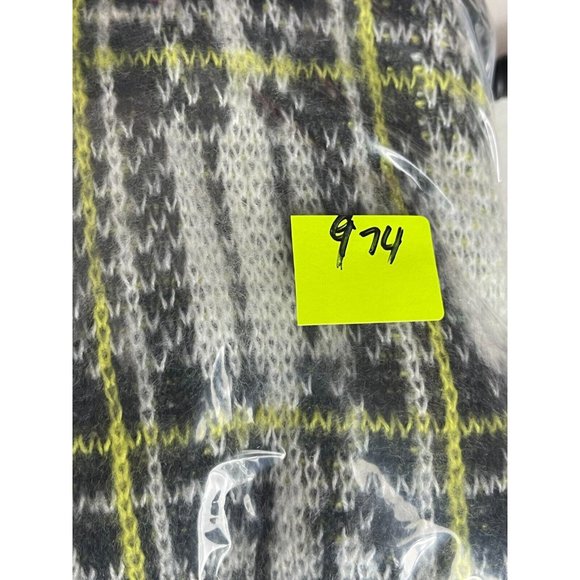 Nine West Women's Gray White Yellow Plaid Knit Sweater High Neck Top Size XS - Picture 9 of 9